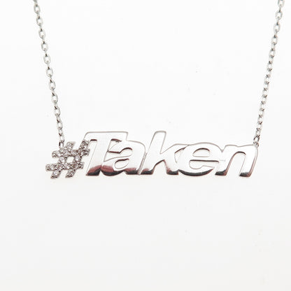 925 Sterling Silver Round-Cut C Z #Taken Cable Chain Necklace 16-18"