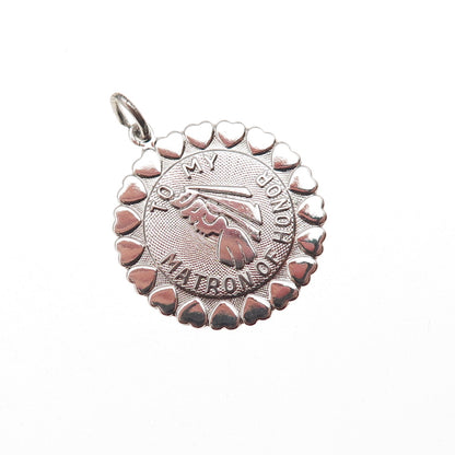 Griffith & Sons 925 Sterling Silver Vintage To My Matron of Honour Charm Pendant