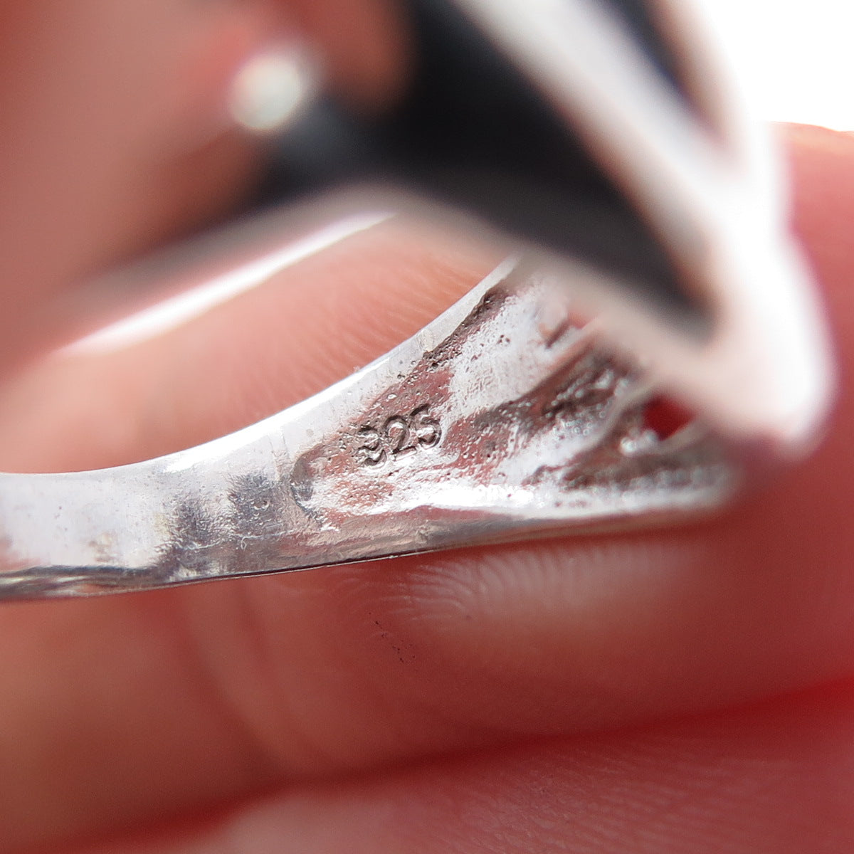 925 Sterling Silver Vintage Modernist Mountain Ring Size 6.25