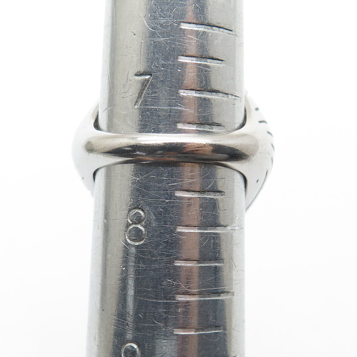 925 Sterling Silver Italy Modernist Rhombus Ribbed Dome Ring Size 7.5