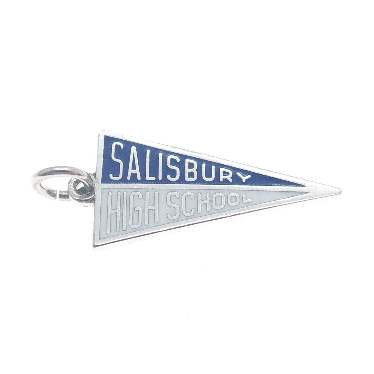 ART'S ELEGANCE Sterling Silver Vintage Enamel Salisbury High School Mini Pendant