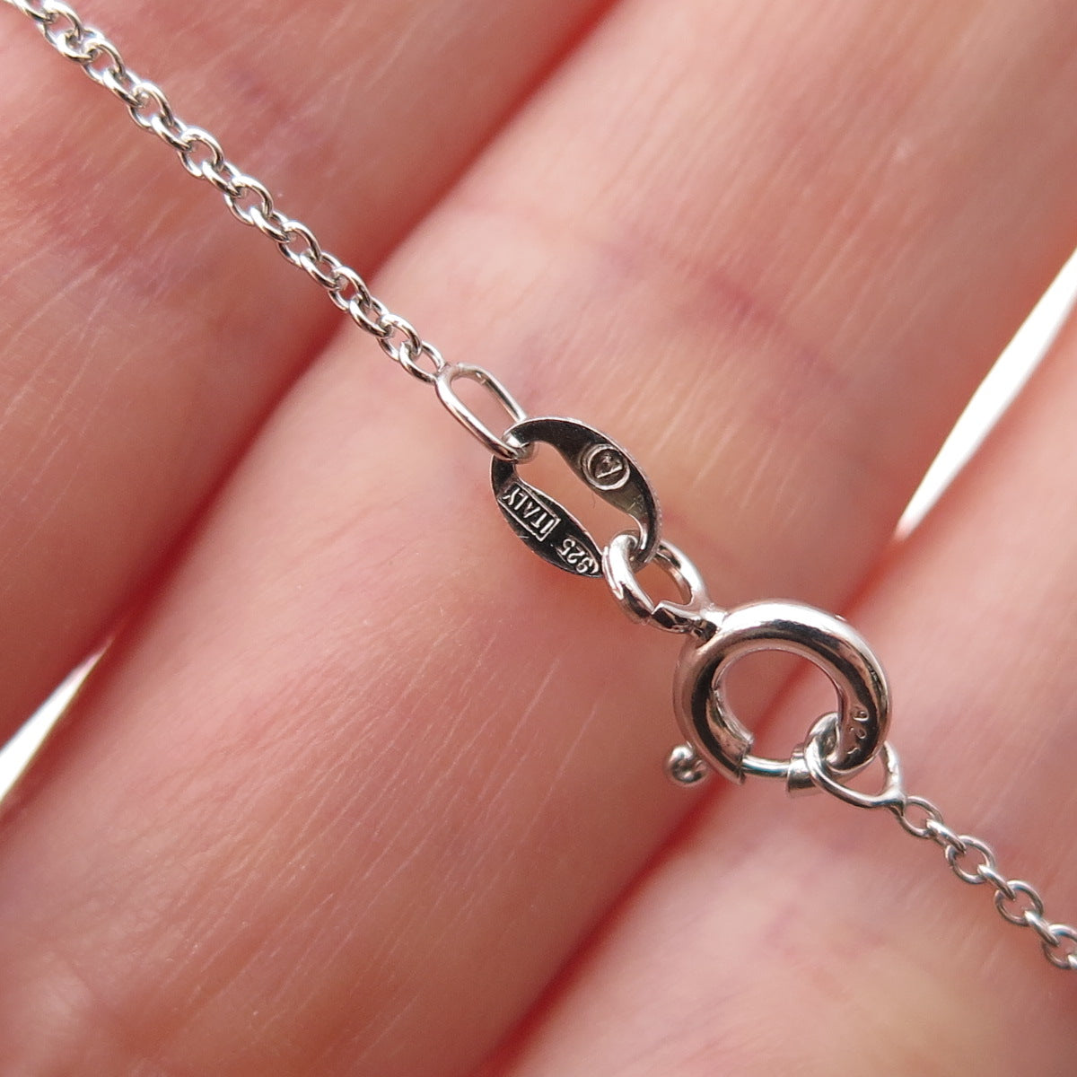 925 Sterling Silver Mexico Real MOP White Topaz Flower Cable Chain Necklace 18"