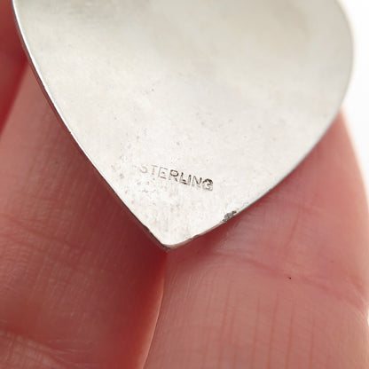 925 Sterling Silver Vintage Rhinestone A Date to Remember Heart Charm Pendant