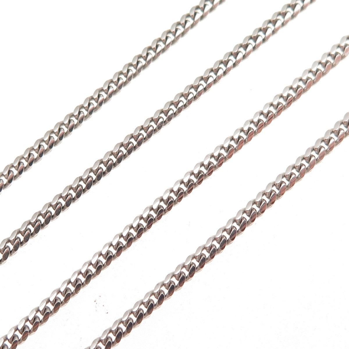 P. Lux 925 Sterling Silver Vintage Italy Cuban Chain Necklace 20"