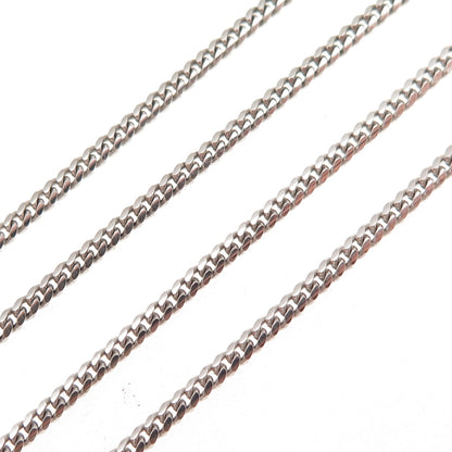 P. Lux 925 Sterling Silver Vintage Italy Cuban Chain Necklace 20"