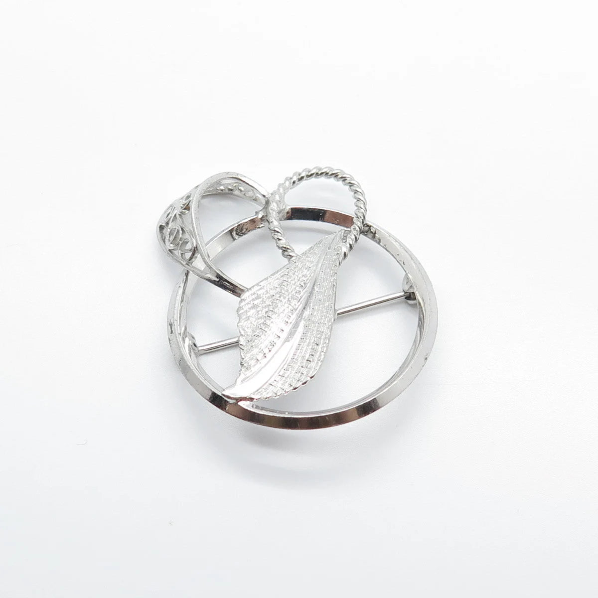 925 Sterling Silver Vintage Modernist Pin Brooch