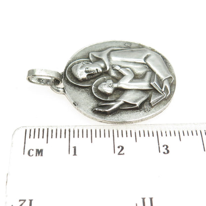 925 Sterling Silver Vintage St. Anthony Medal Religious Pendant