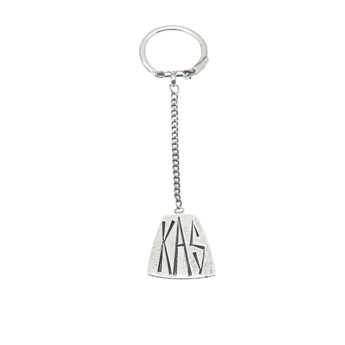 925 Sterling Silver Vintage KAS Monogram Key Fob Chain Ring