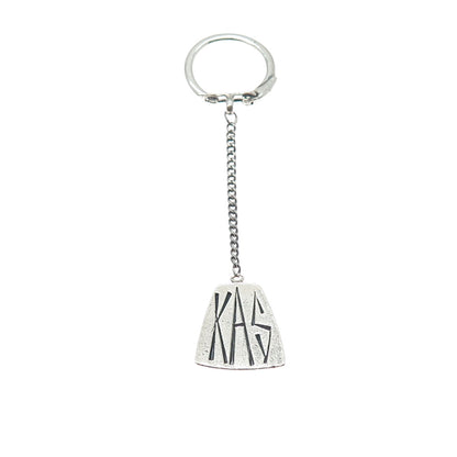 925 Sterling Silver Vintage KAS Monogram Key Fob Chain Ring
