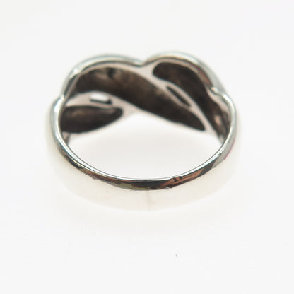 CHAPAL ZENRAY 925 Sterling Silver Vintage Modernist Wavy Ring Size 7