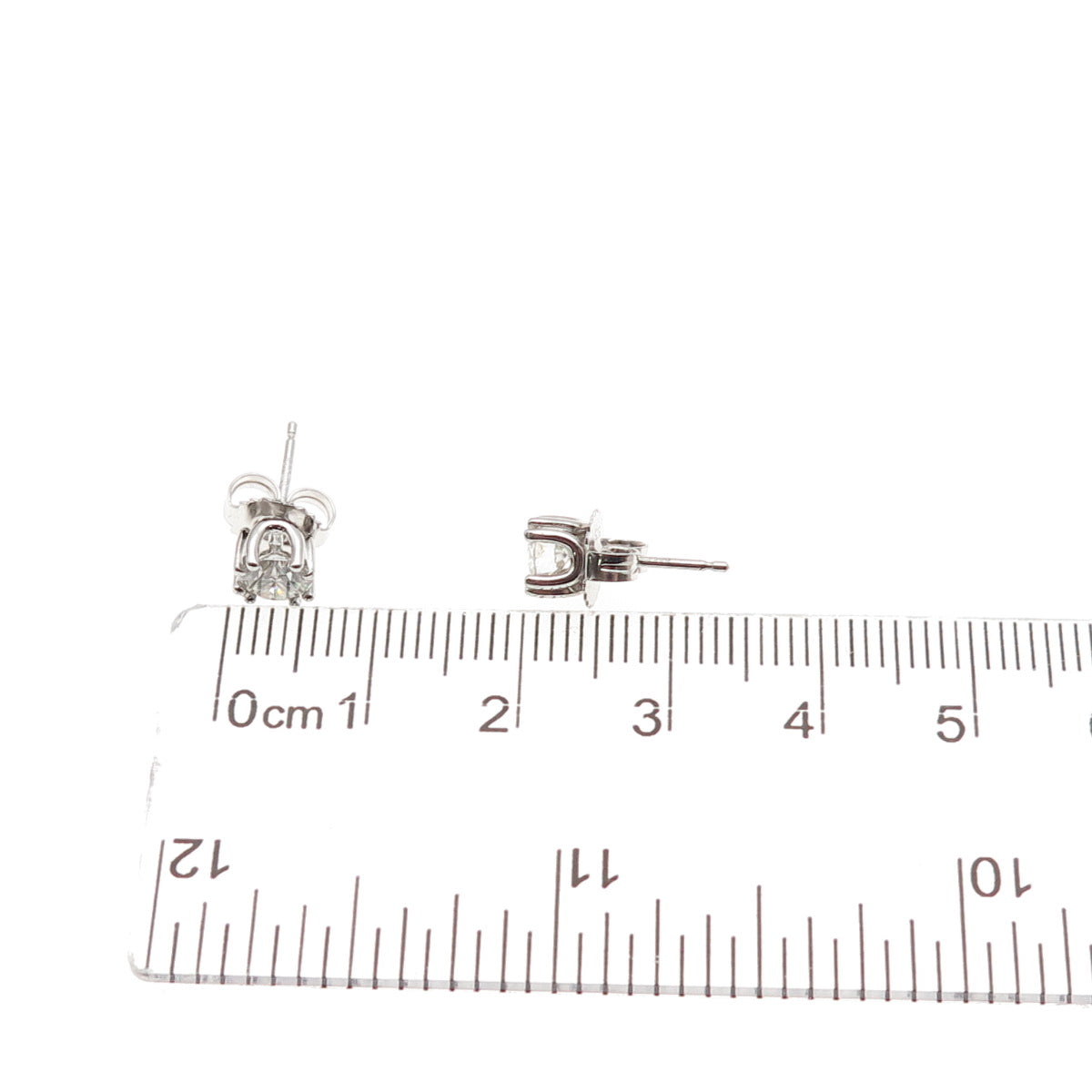 925 Sterling Silver Real Round-Cut Moissanite Stud Earrings
