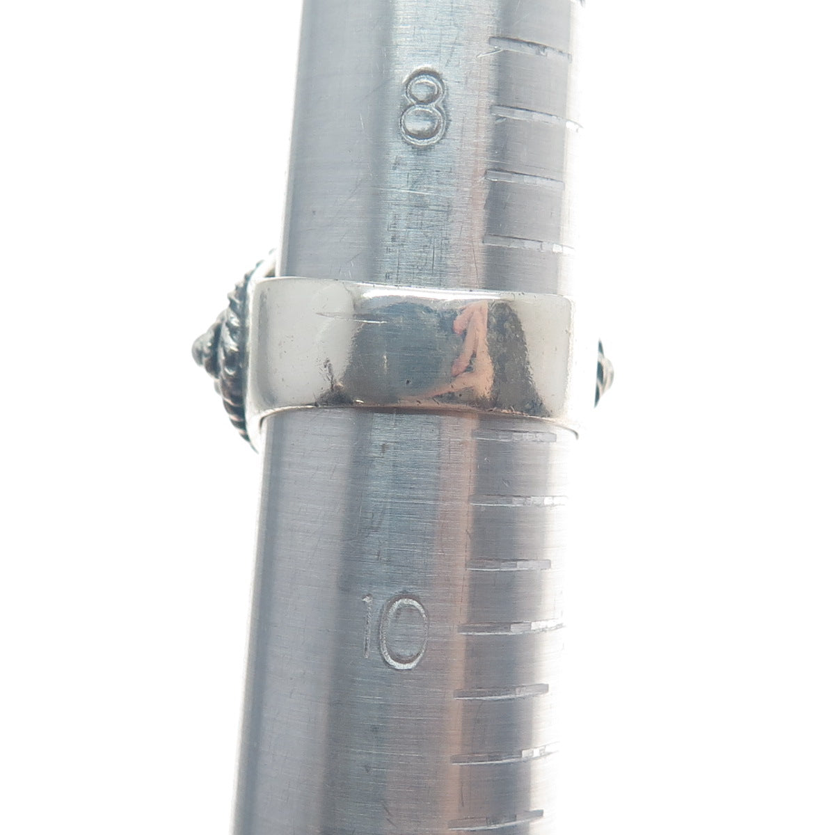 925 Sterling Silver Vintage Real Pear-Cut Turquoise Oxidized Ring Size 9.25