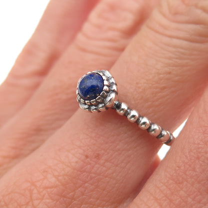 Pandora 925 Sterling Silver Real Lapis September Birthstone Ring Size 6