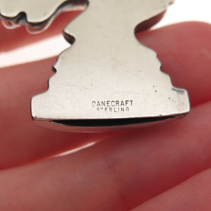 Danecraft 925 Sterling Silver Vintage Knight Chess Piece Oxidized Pendant