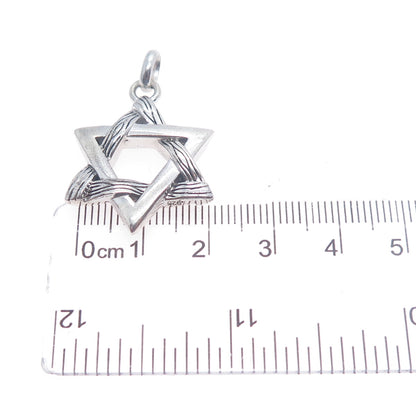 EFFY 925 Sterling Silver Star of David Oxidized Charm Pendant