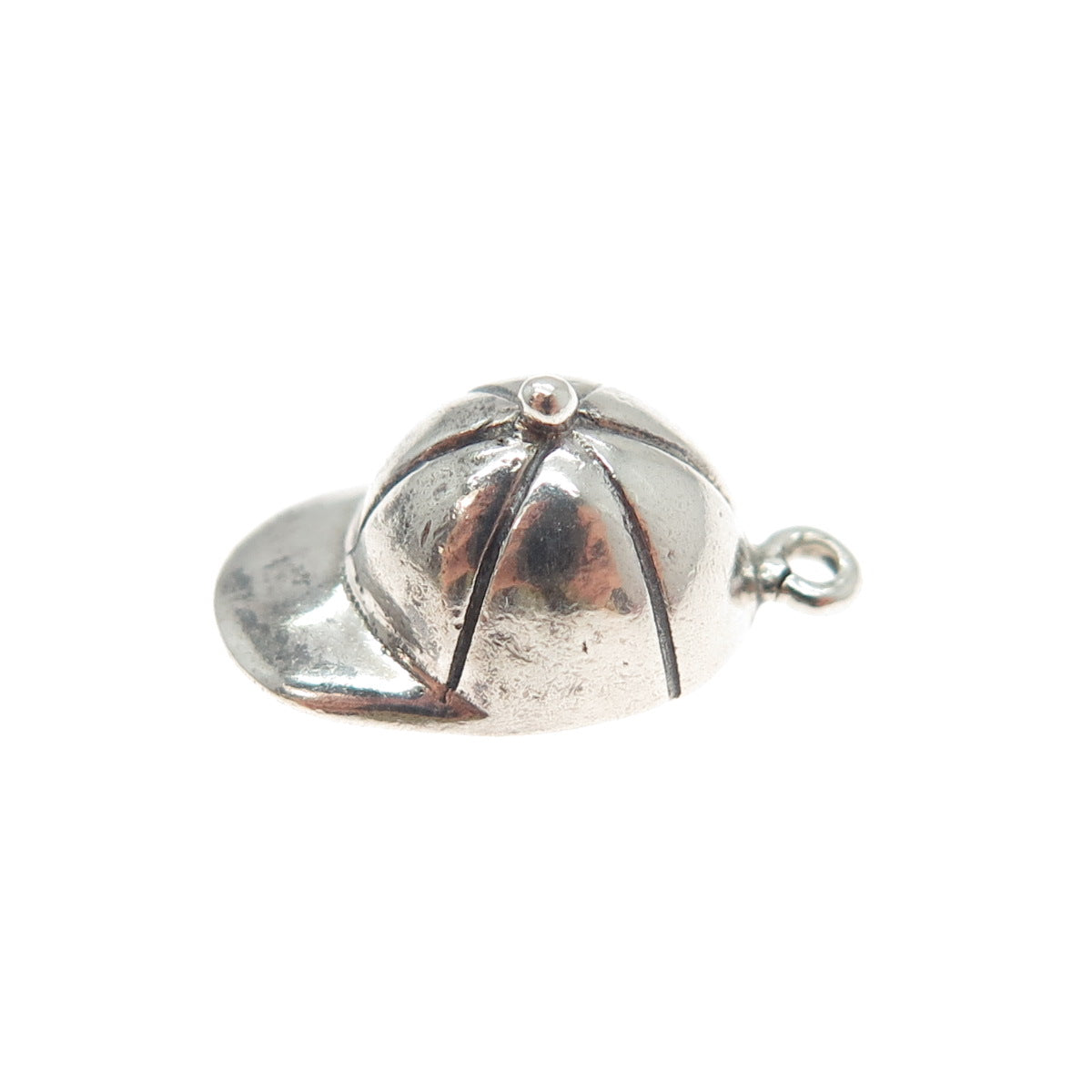 925 Sterling Silver Vintage Cap Minimalist 3D Charm Pendant
