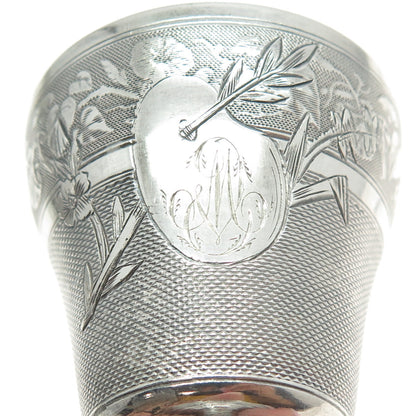 800 Silver Antique France Engraved Floral Chalice Cup