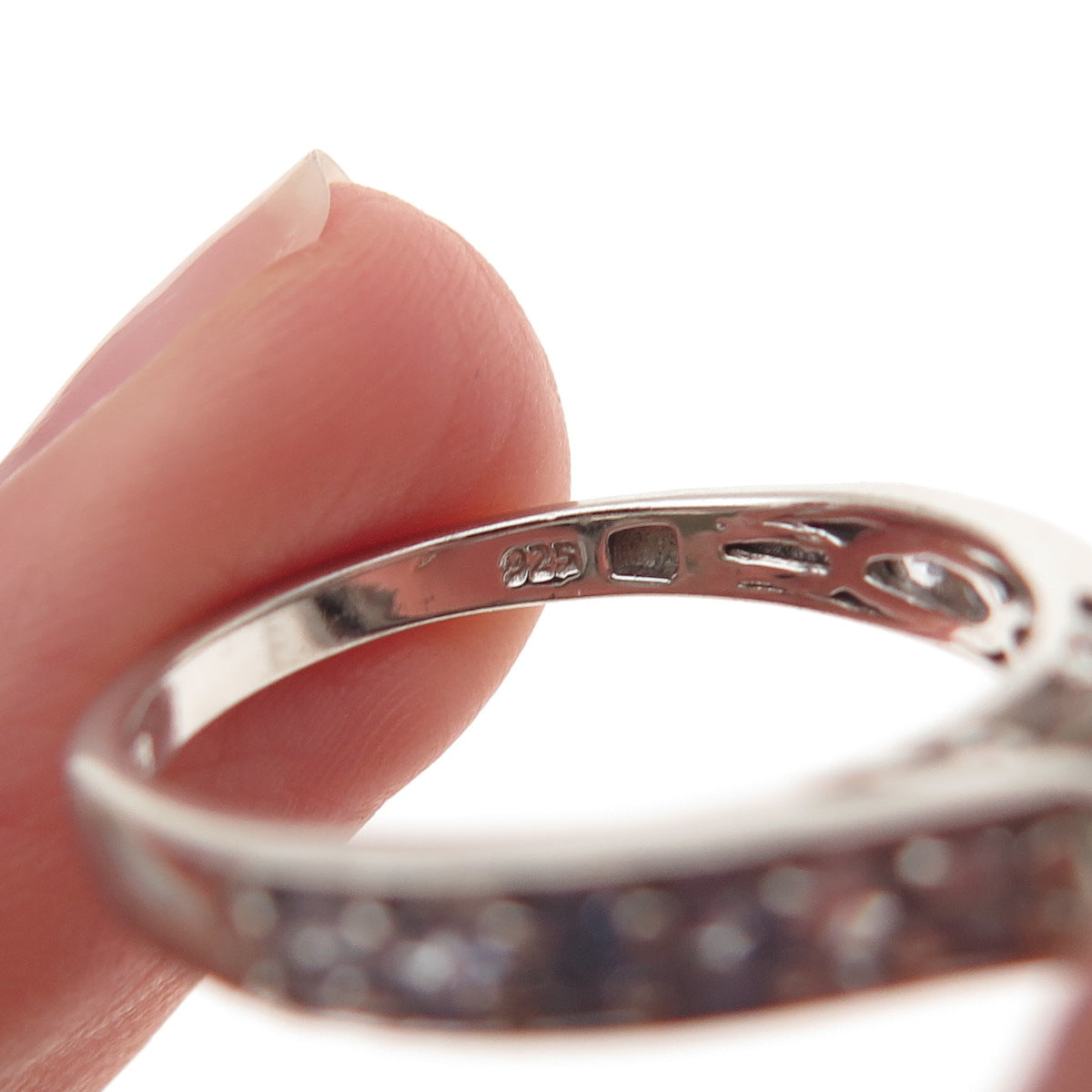 Chuck Clemency 925 Sterling Silver Real Turquoise & Iolite Ring Size 7