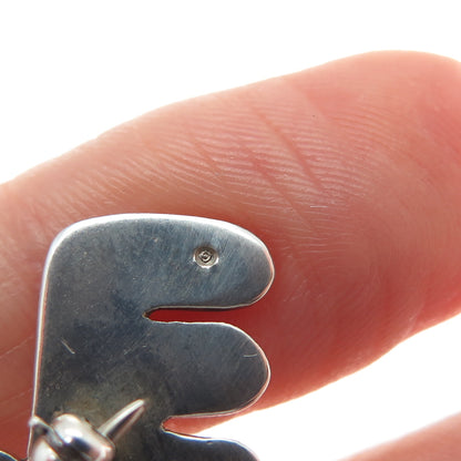 925 Sterling Silver Vintage Heart-Cut C Z Fore Pin Brooch