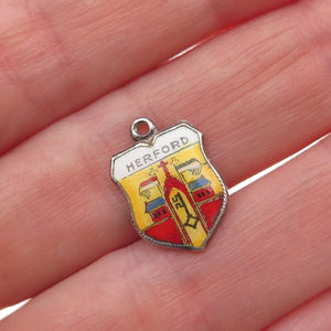 Fritz Reu & Co. 800 Silver Vintage Enamel Herford Mini Charm Pendant