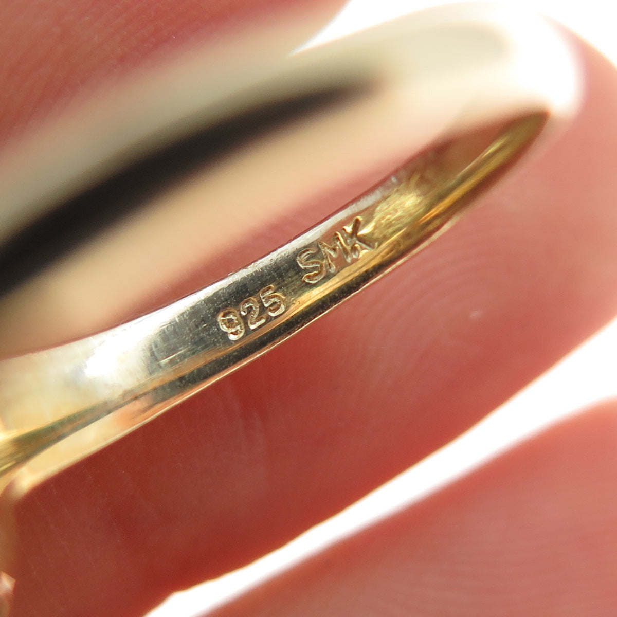 925 Sterling Silver Gold Plated Real Diamond & Green Amethyst Ring Size 5.75