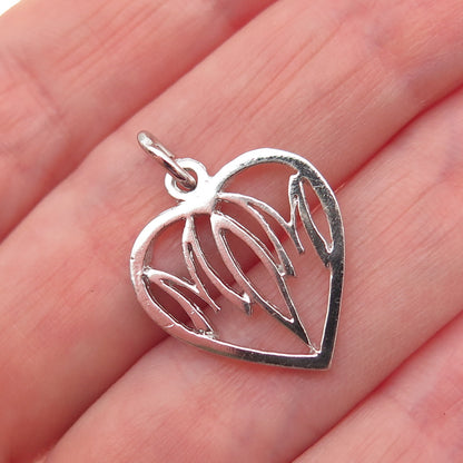 JACOBY BENDER 925 Sterling Silver Vintage Mom Heart Mini Charm Pendant