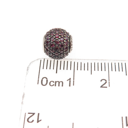 Pandora 925 Sterling Silver Purple C Z Essence Passion Slide Bead Charm