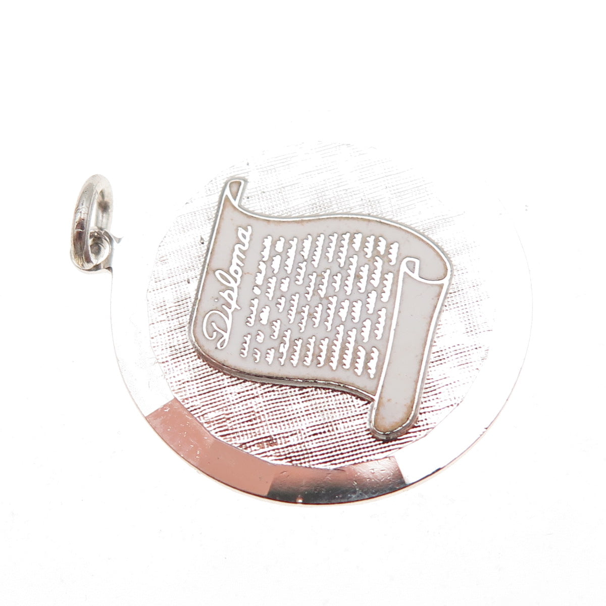 925 Sterling Silver Vintage Enamel Diploma Charm Pendant