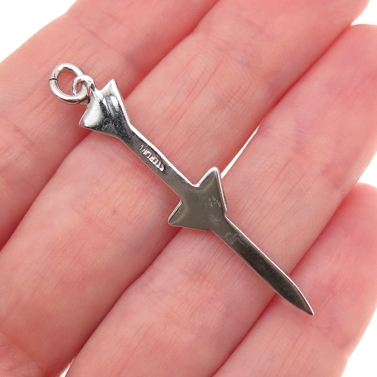 925 Sterling Silver Vintage Rocket Charm Pendant