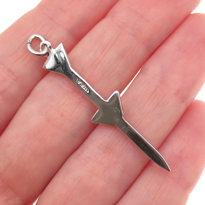 925 Sterling Silver Vintage Rocket Charm Pendant
