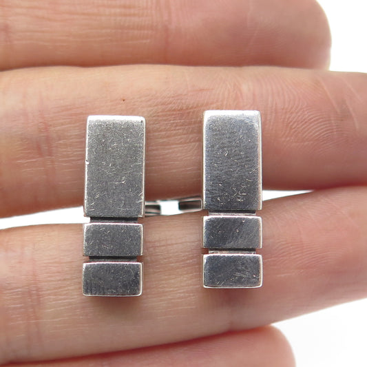 RANDERS SOLVVAREFABRIK Sterling Silver Vintage Denmark Modernist Bar Cufflinks
