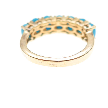 Chuck Clemency Sterling Gold Plated Real Sleeping Beauty Turquoise Ring Size 5