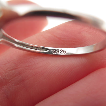 925 Sterling Silver Real Pearl Bypass Ring Size 9