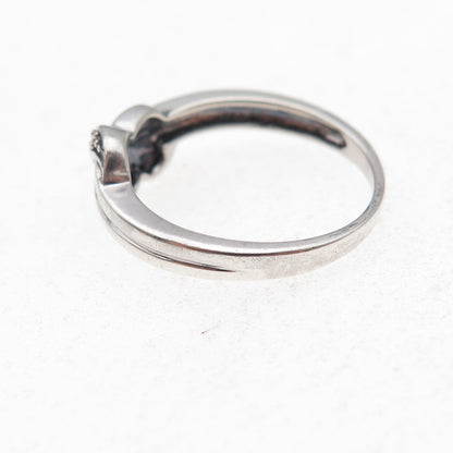 925 Sterling Silver Real Round-Cut Diamond Infinity Ring Size 6.75