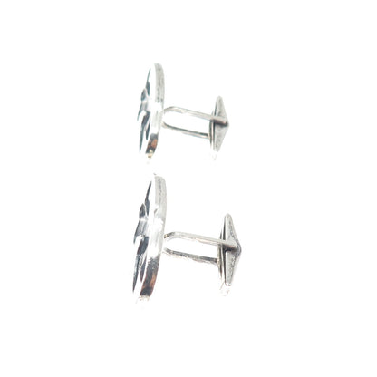 DUNHILL 925 Sterling Silver Vintage Venus de Milo Silhouette Oxidized Cufflinks