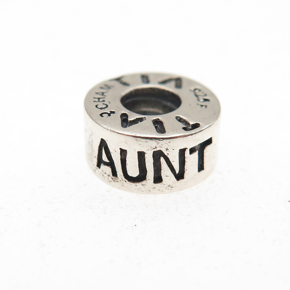 Chamilia 925 Sterling Silver Aunt Tia Tante Slide Spacer Charm