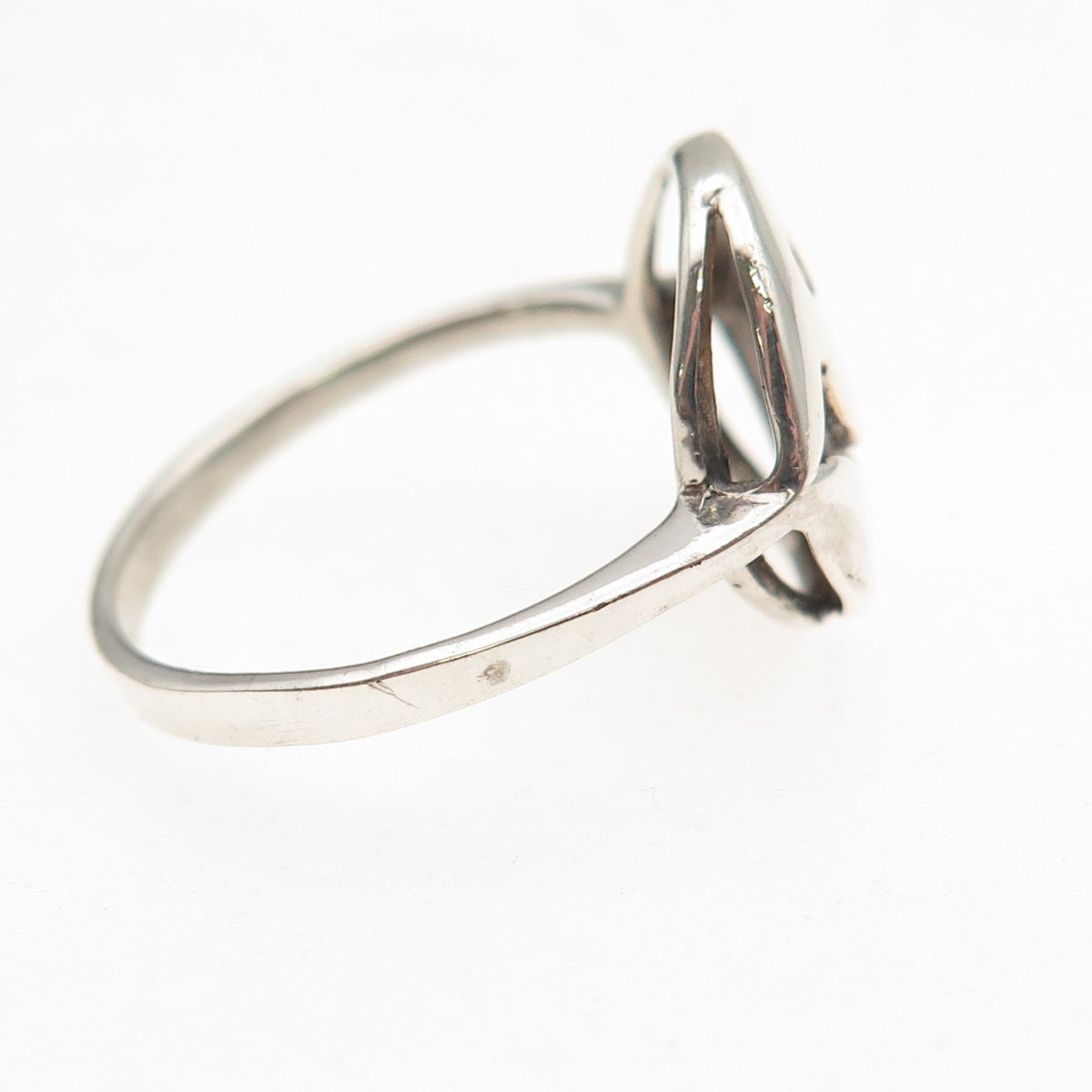 925 Sterling Silver Vintage Smile Face Emoji Ring Size 7.5