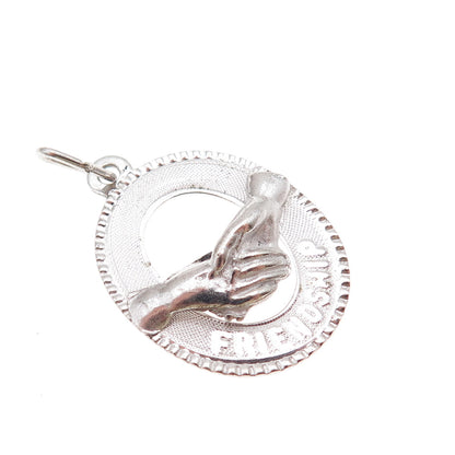 Mark Mercy 925 Sterling Silver Vintage Friendship Charm Pendant
