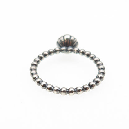 PANDORA Sterling Silver Real Amethyst February Birthstone Bubble Ring Size 8.75