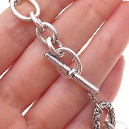 Lyric 925 Sterling Silver Vintage Multi-Chain 3-Row Necklace 18"