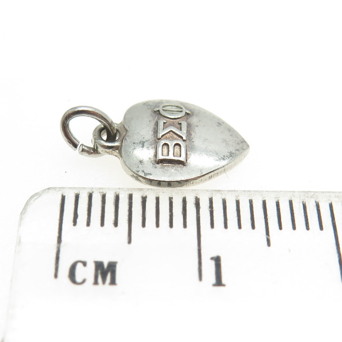 925 Sterling Silver Vintage Beta Sigma Phi Welcome Heart Mini Charm Pendant