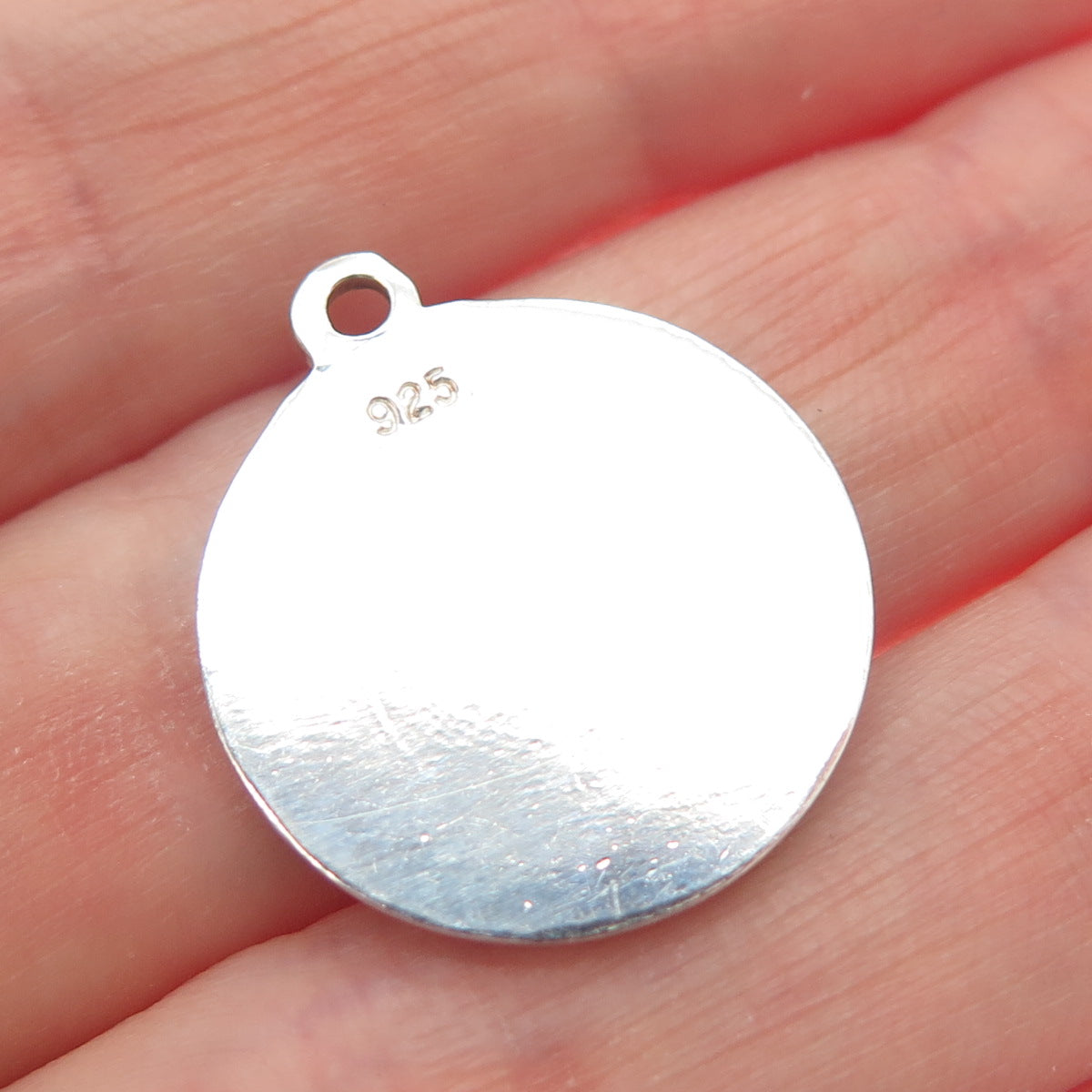 925 Sterling Silver Vintage Enamel Splash Flower Charm Pendant
