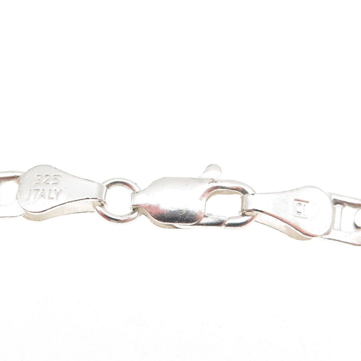 925 Sterling Silver Italy Anchor Mariner Chain Necklace 16"