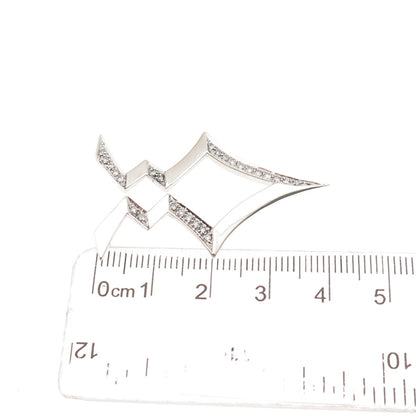 925 Sterling Silver Real Round-Cut Diamond Arrow Centerpiece Charm Pendant