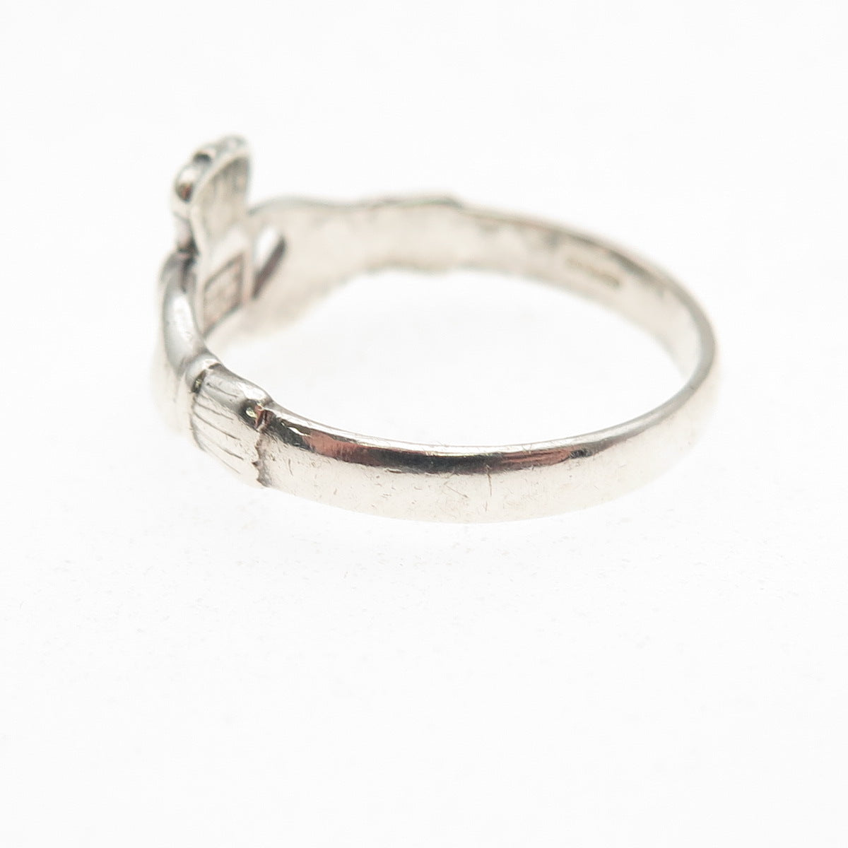 Solvar 925 Sterling Silver Vintage Irish Claddagh Oxidized Ring Size 6.5