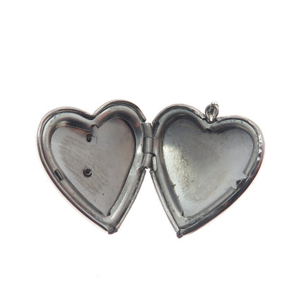 TRU-KAY 925 Sterling Silver Vintage "I Love You" Heart Locket Charm Pendant