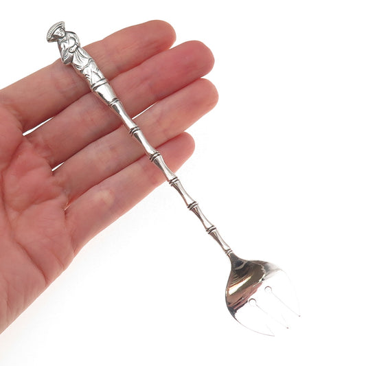 875 Silver Antique Vietnamese Lady Bamboo Fork