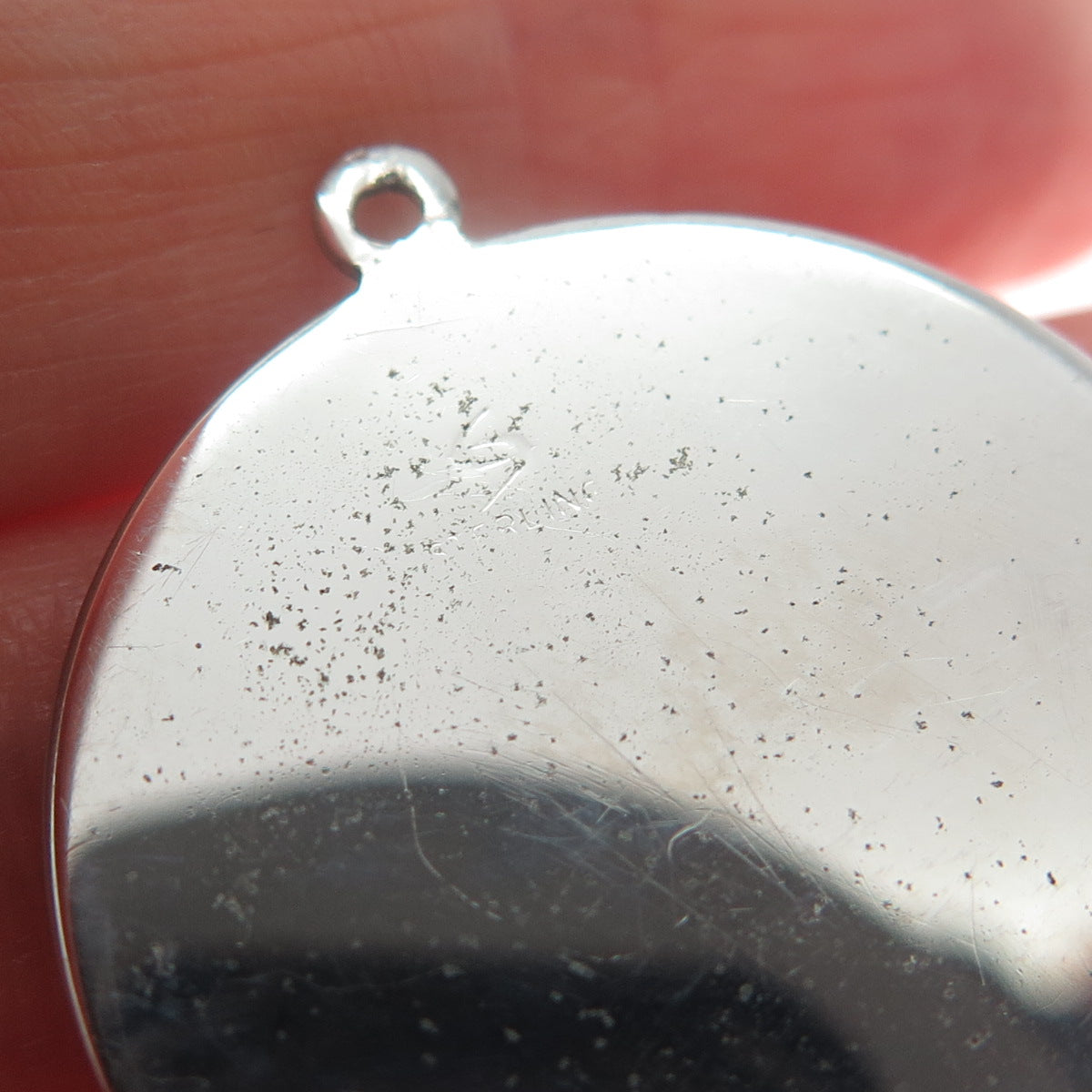 SPENCER CO. 925 Sterling Silver Vintage Red Garnet Gem Happy Anniversary Pendant