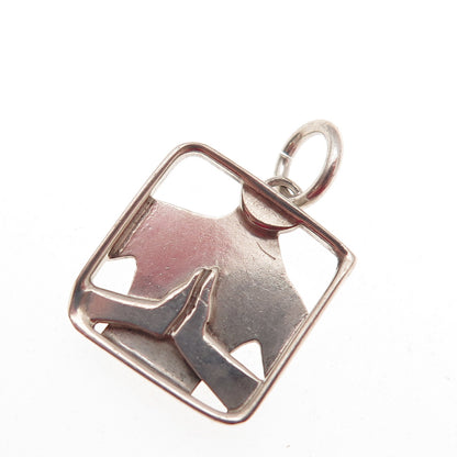 FAR FETCHED 925 Sterling Silver Vintage Prayer Hands Mini Charm Pendant