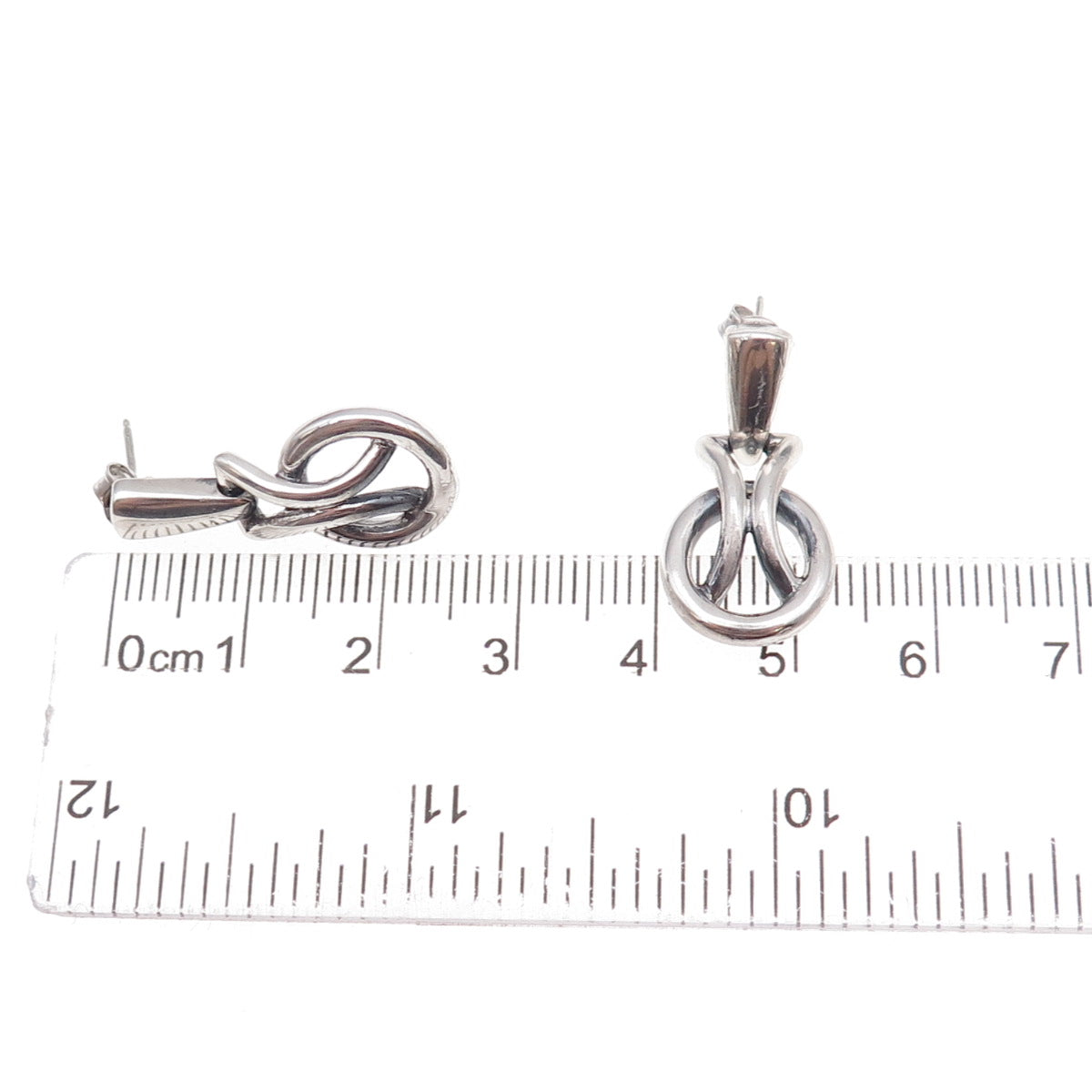 Boma 925 Sterling Silver Vintage Modernist Oxidized Earrings